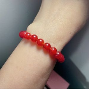 Natural Stone Red Agate Crystal Healing Bracelets 8mm